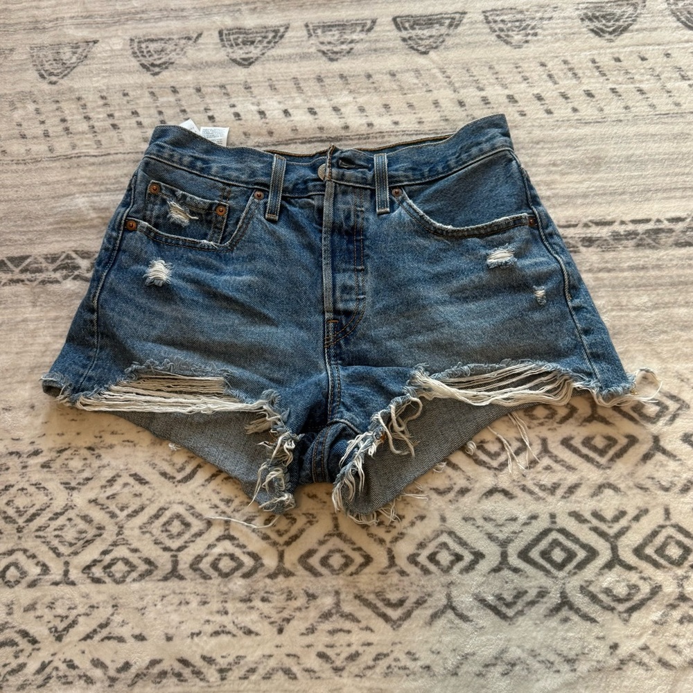 Levi’s 501 Denim Shorts Button Fly Cut-Off